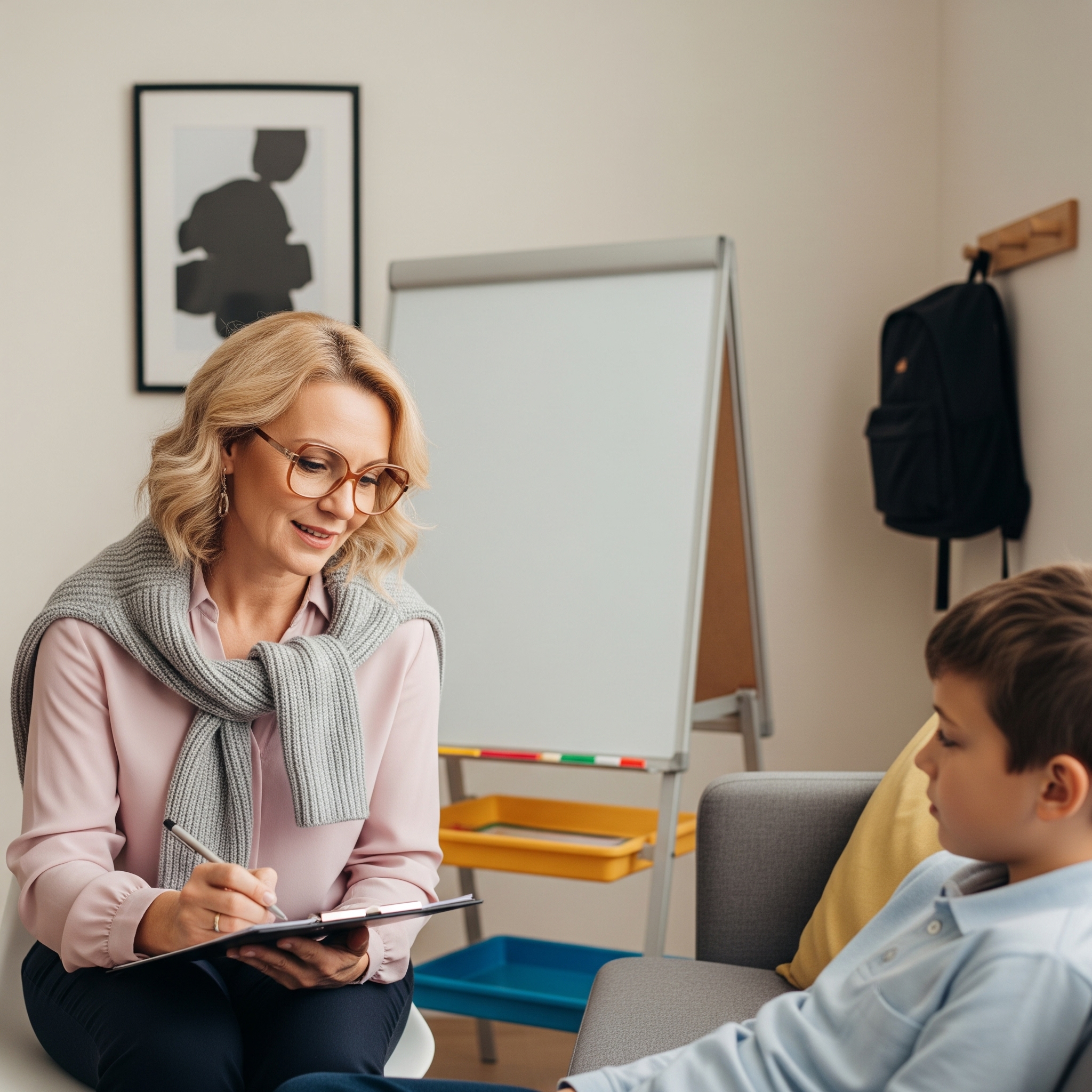 Criança estudando com confiança